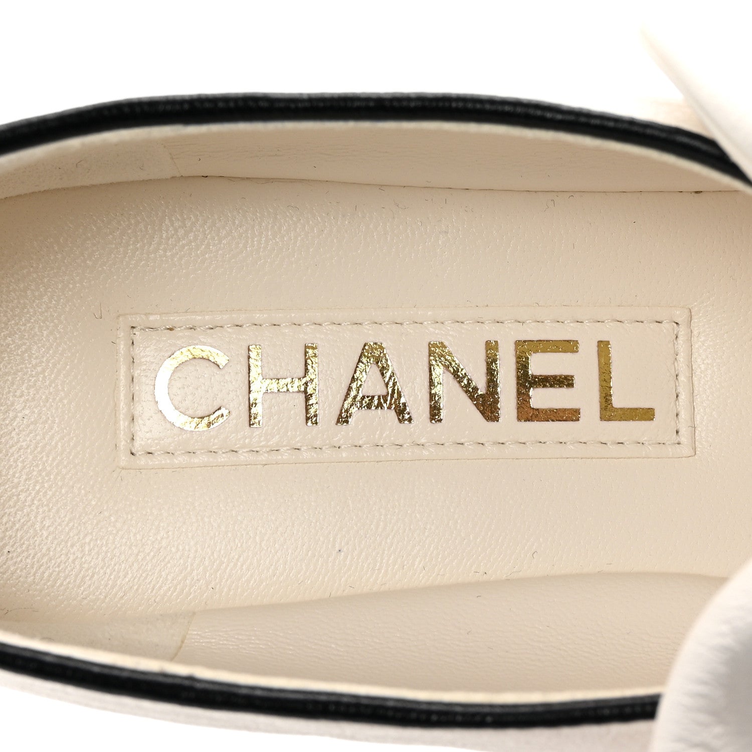 Chanel Lambskin Bow Mary Jane Flats 36.5 White Black 8 of 10