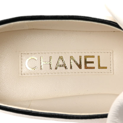 Chanel Lambskin Bow Mary Jane Flats 36.5 White Black 8 of 10