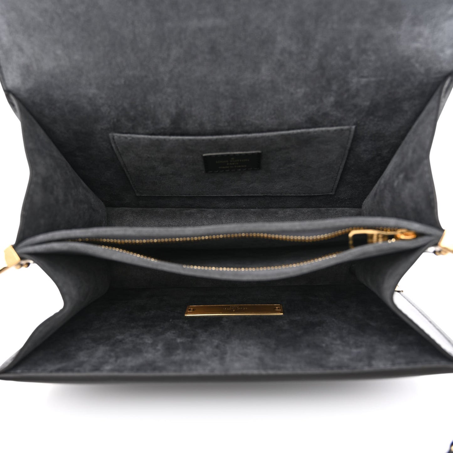 Calfskin Nanogram Embossed Dauphine MM Black