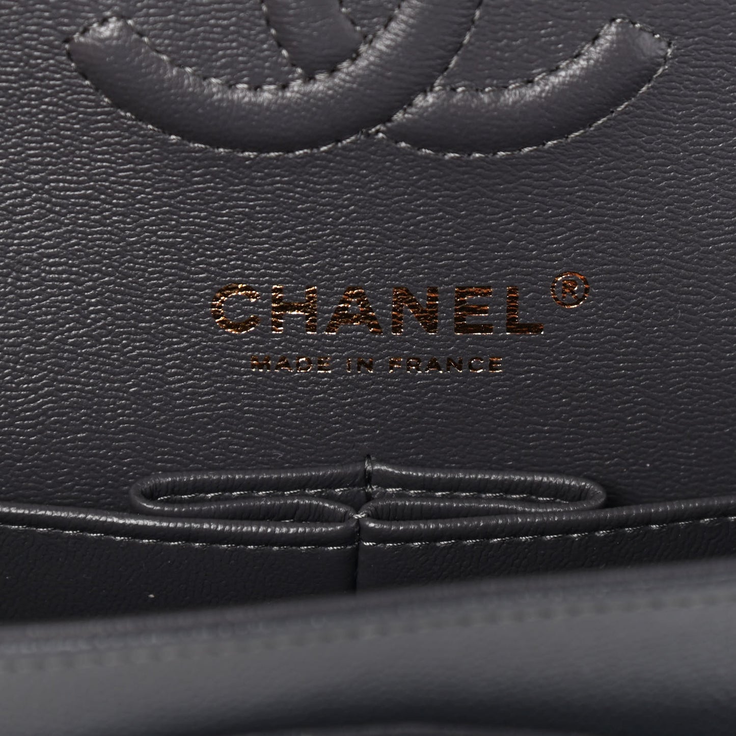Caviar Quilted Small Double Flap Dark Grey