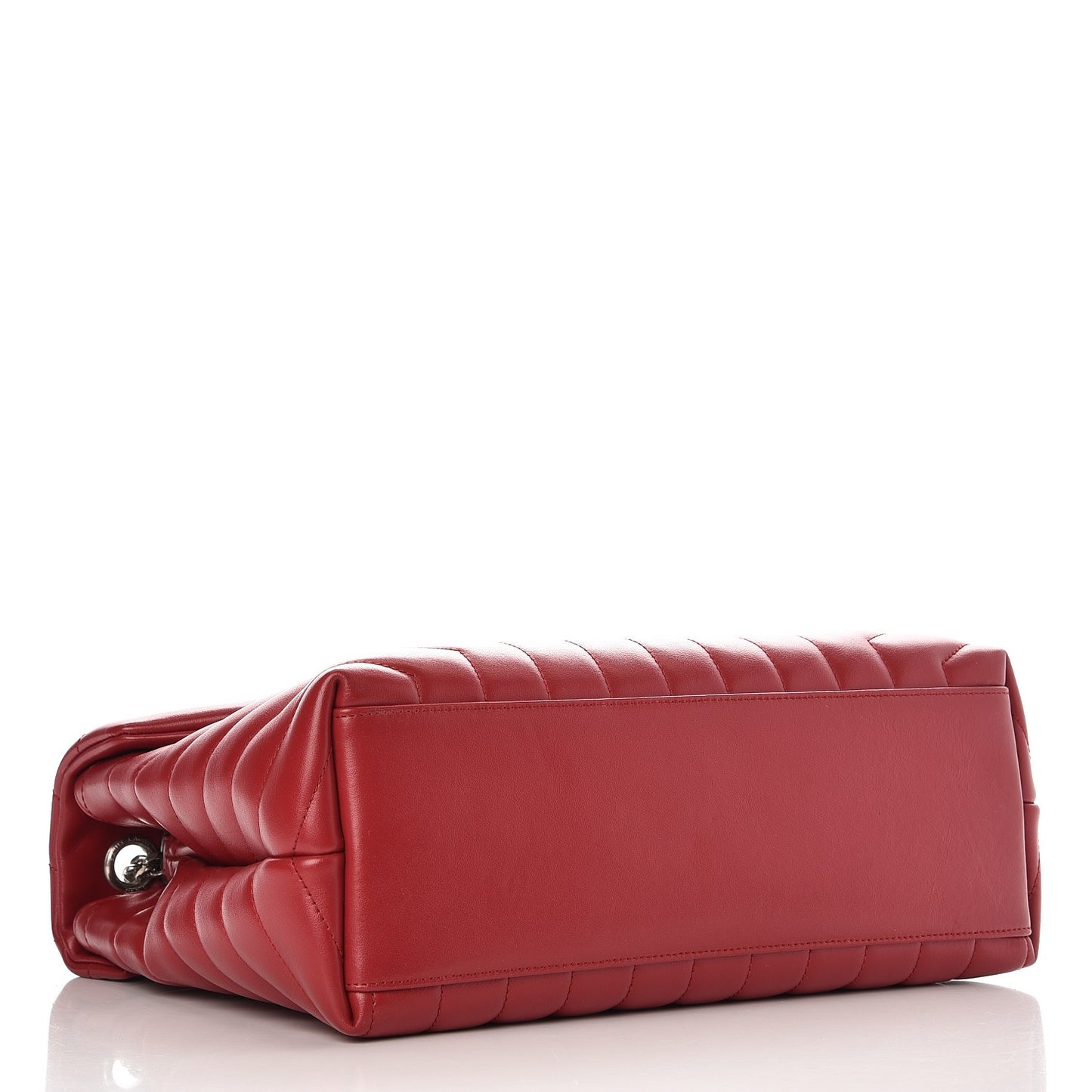 Calfskin Y Quilted Monogram Medium Loulou Chain Satchel Lipstick Red