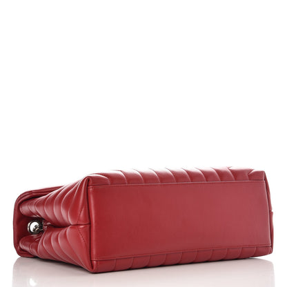 Saint Laurent Calfskin Y Quilted Monogram Medium Loulou Chain Satchel Lipstick Red 2 of 9