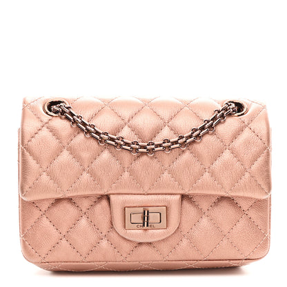 Chanel Metallic Grained Calfskin Quilted 2.55 Reissue Mini Flap Copper Pink 1 of 10