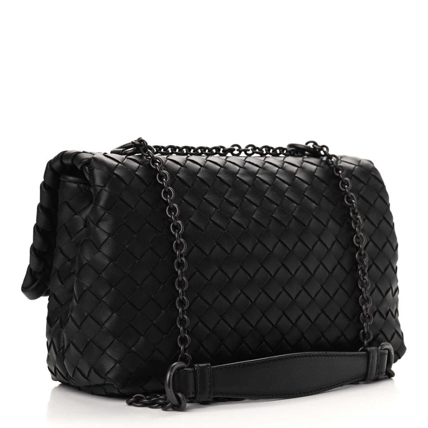 Nappa Intrecciato Baby Olimpia Shoulder Bag Black