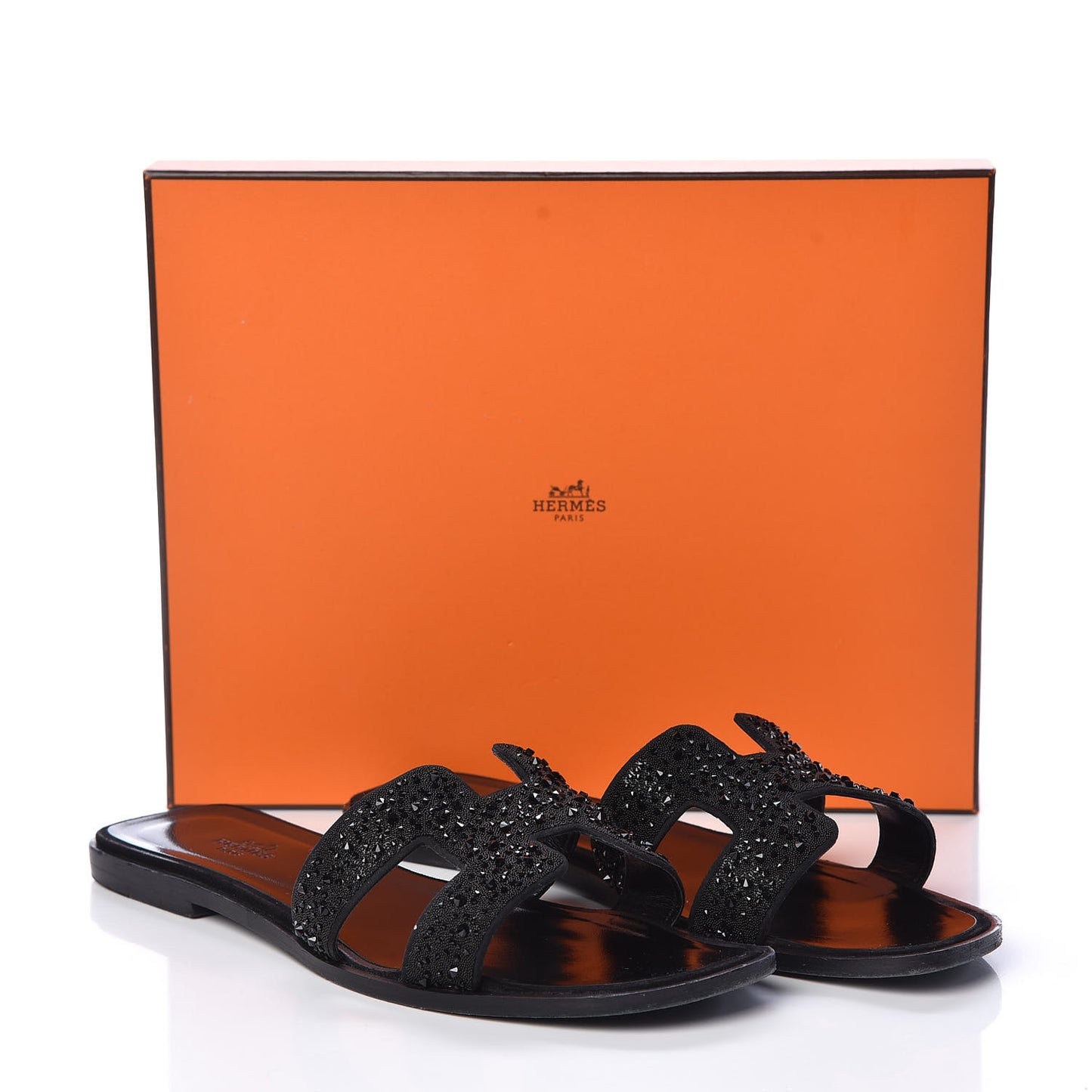 Calfskin Studded Oran Sandals 40 Black