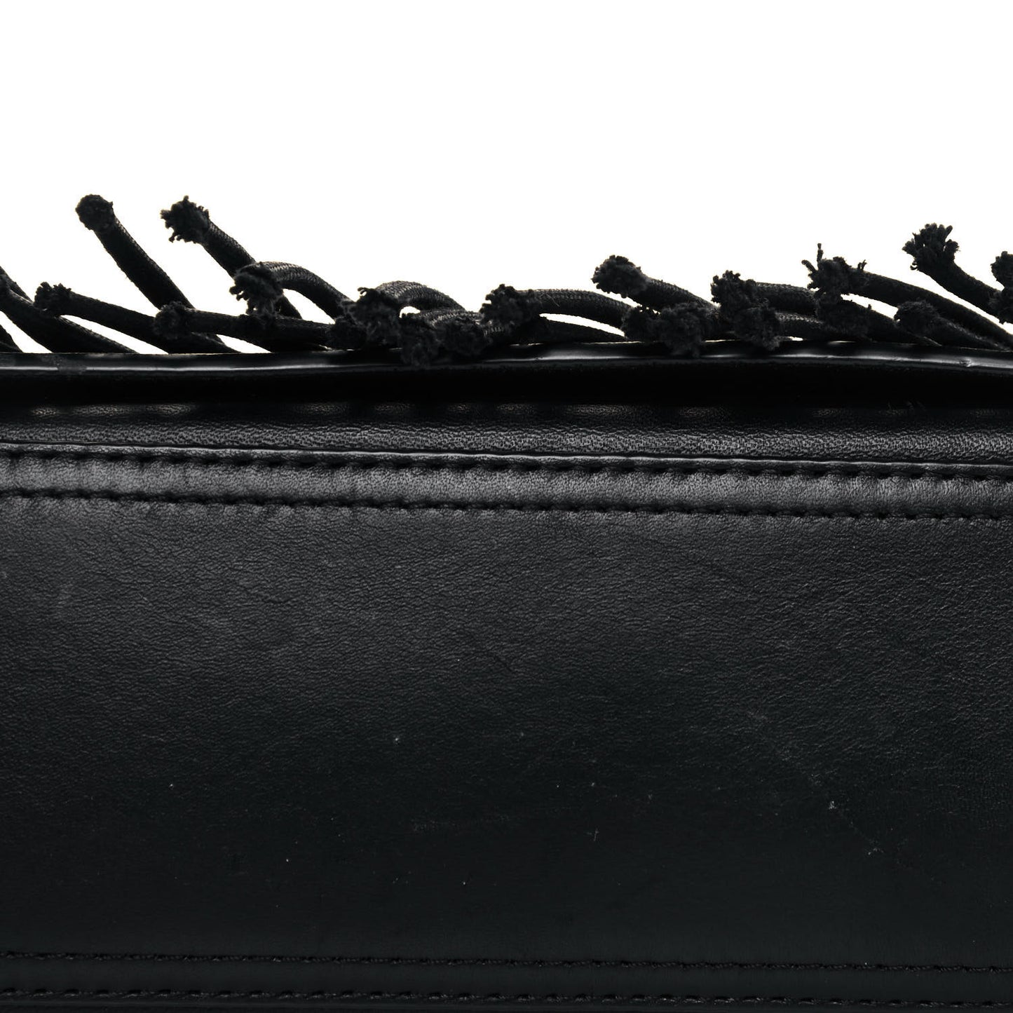 Lambskin Suede Fringe Bianca Handbag Black