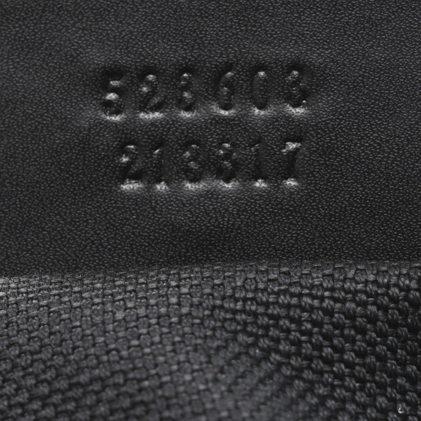 GG Supreme Monogram Calfskin Web Flat Wristlet Black Grey