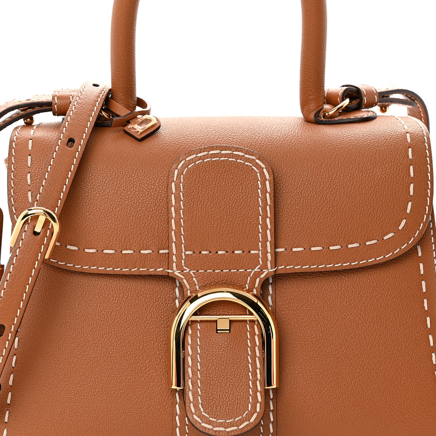 Delvaux Grained Rodeo Calfskin Surpique PM Brillant Satchel Vegetal Ivory 8 of 10