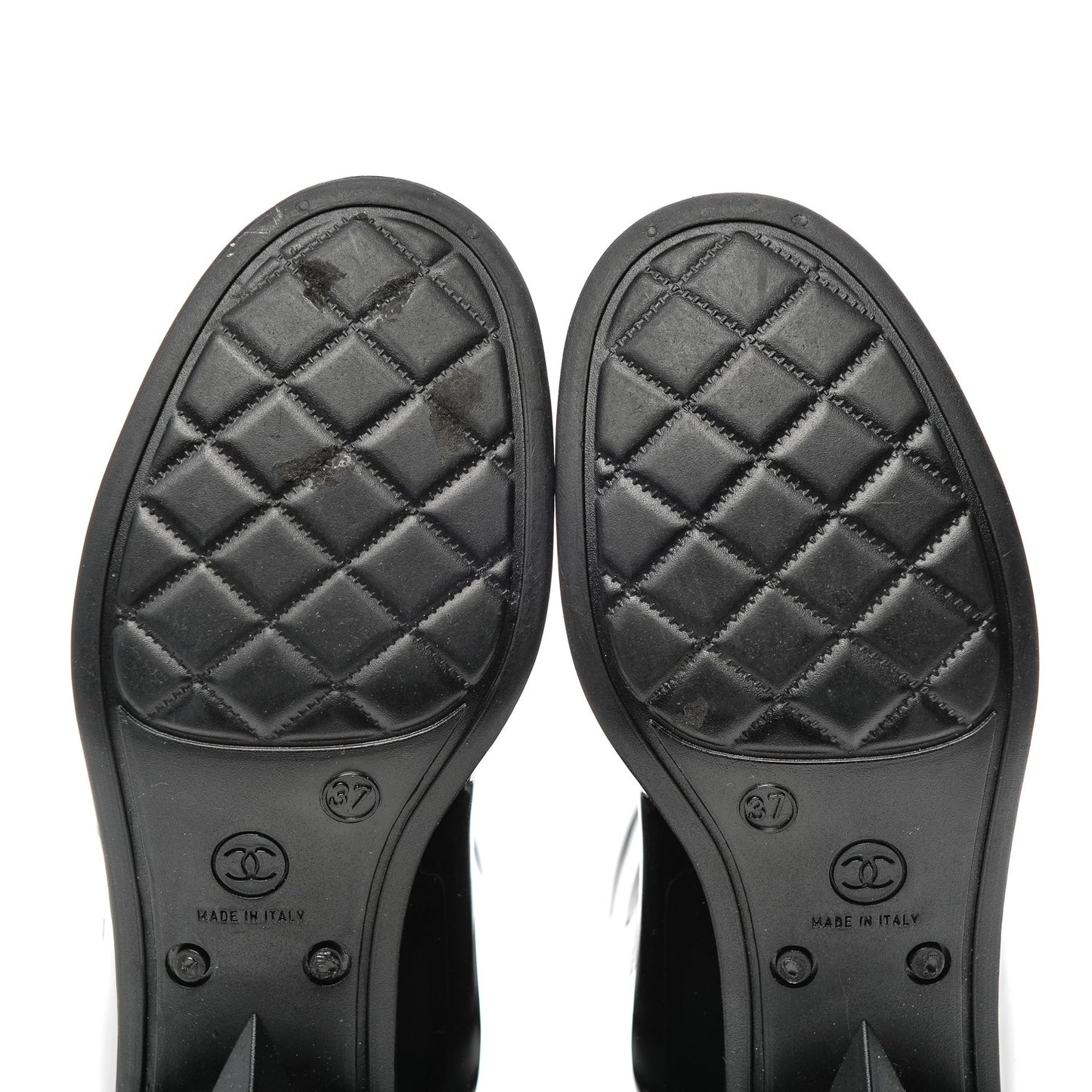 Rubber Camellia Rain Boots 37 Black