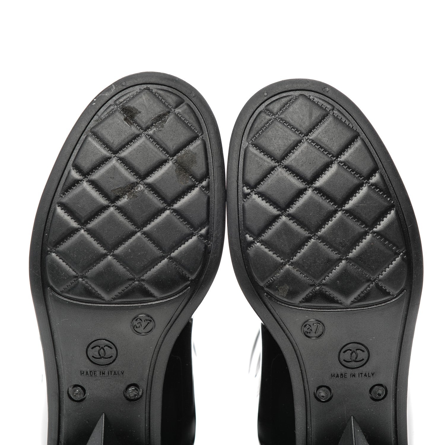 Chanel Rubber Camellia Rain Boots 37 Black 16 of 19