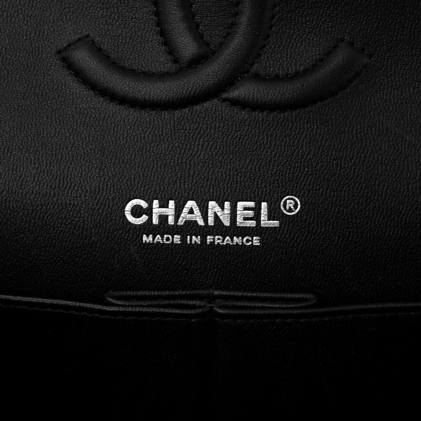 Calfskin Quilted Ombre Medium Double Flap Black