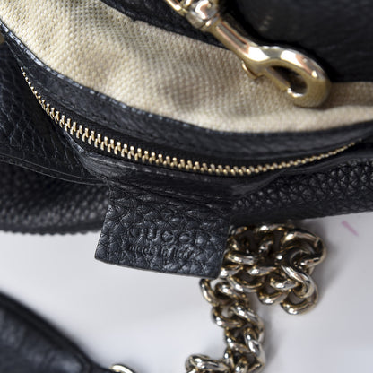 Gucci Pebbled Calfskin Medium Soho Chain Shoulder Bag Black 6 of 10