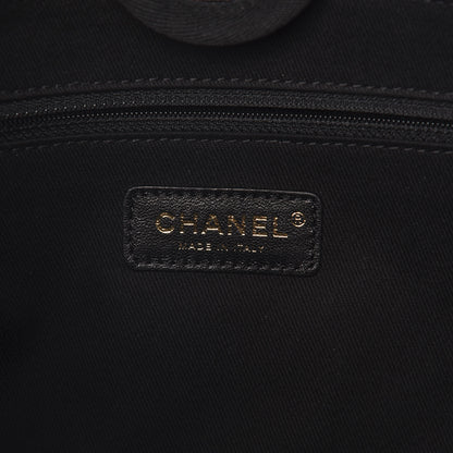 Chanel Mixed Fibers Striped Small Deauville Tote Black 6 of 11