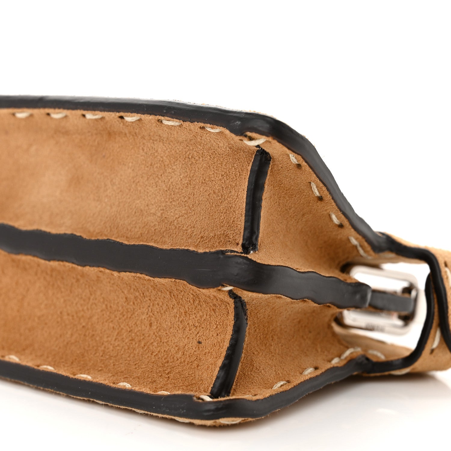 Fendi Goatskin Suede Snakeskin Nano Peekaboo Maxi Handle Satchel Radica Daisy Roccia 11 of 11