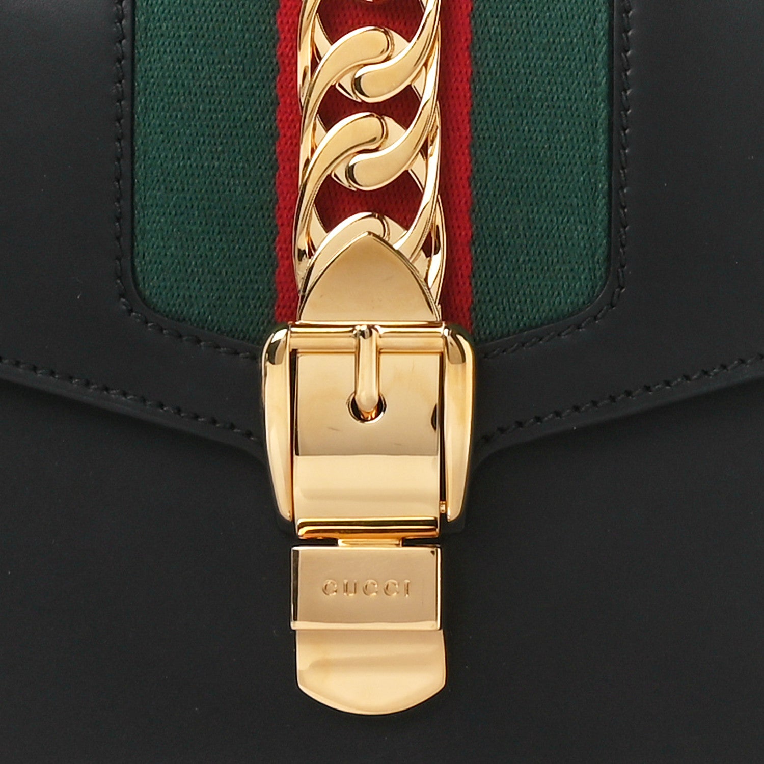 Gucci Calfskin Small Sylvie Shoulder Bag Black 9 of 12