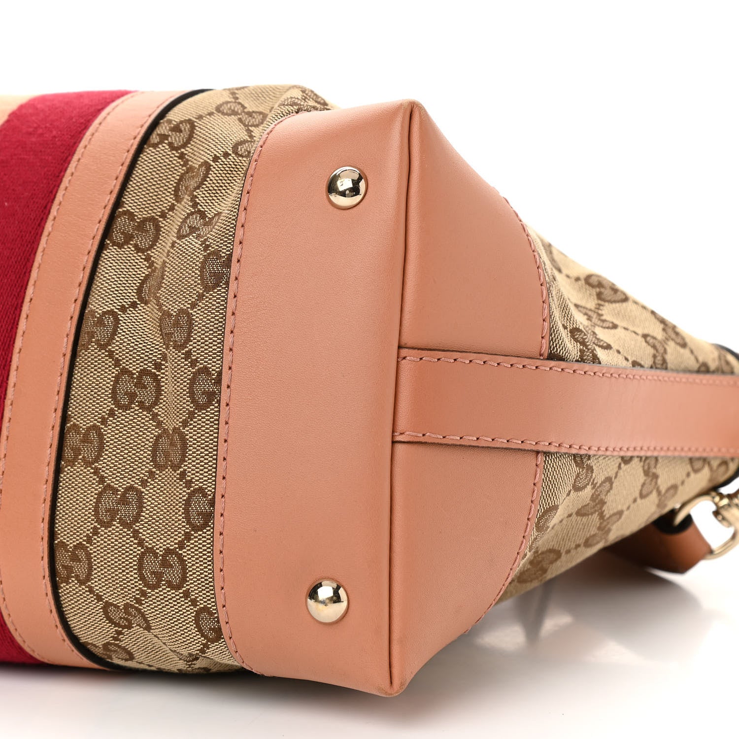 Gucci Monogram Vintage Web Medium Top Handle Bag Pink 10 of 11