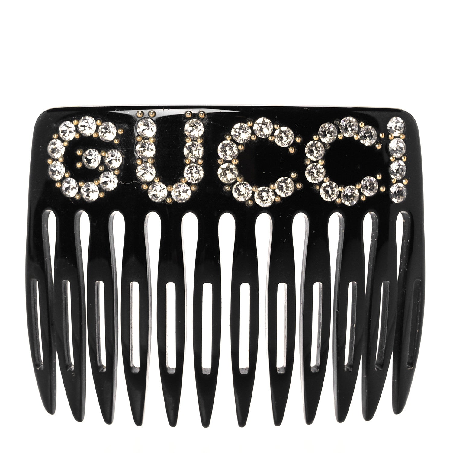 Gucci Resin Crystal Hair Comb Black 1 of 5