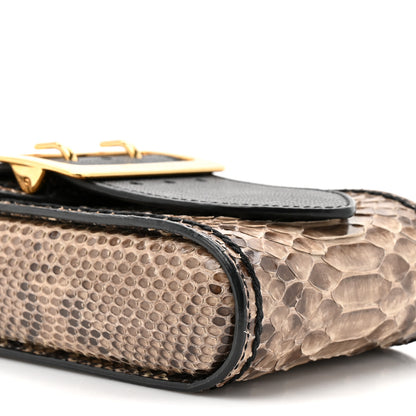 Burberry Snakeskin Grainy Calfskin Oblong Belt Bag Black 10 of 10