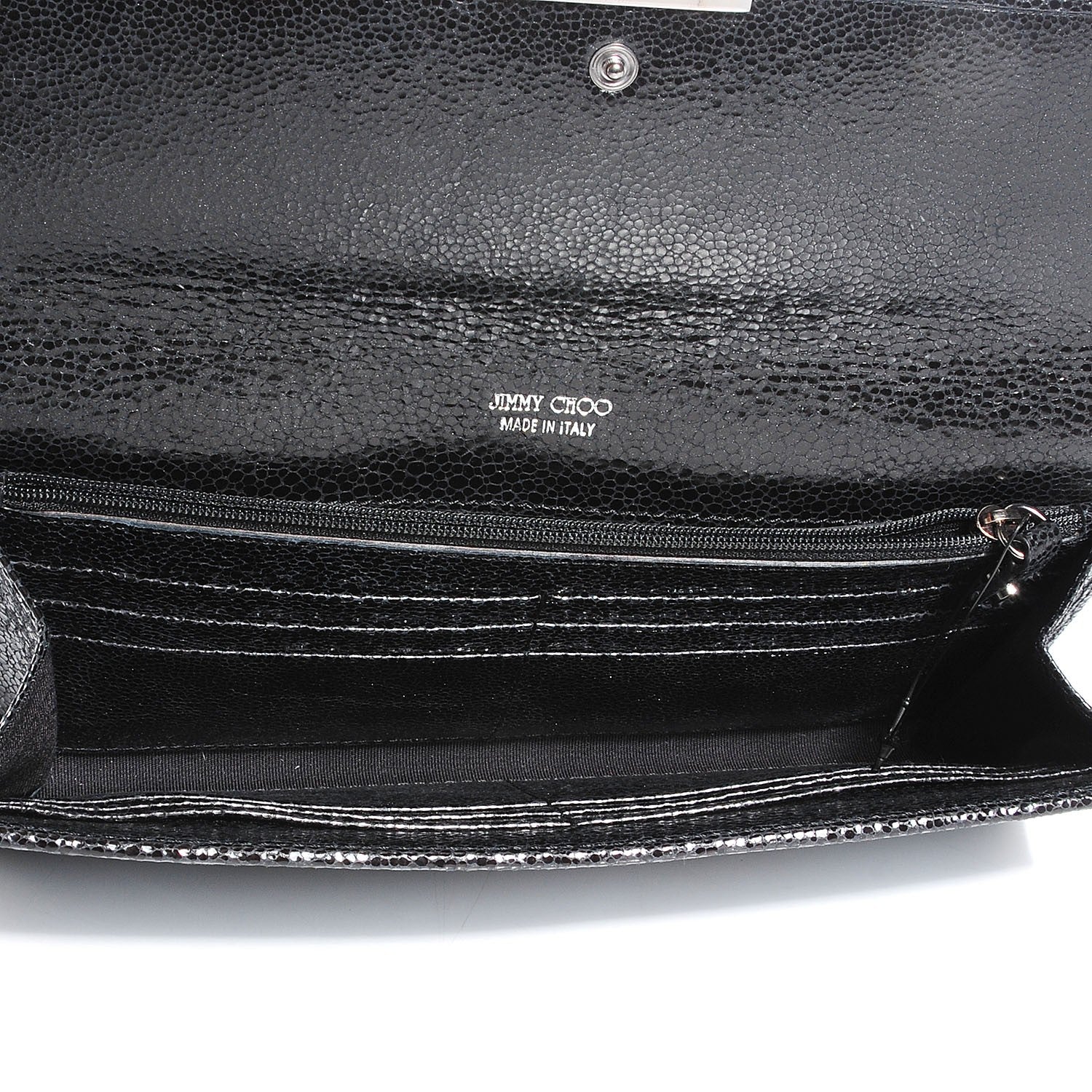 Jimmy Choo Glitter Fabric Reese Clutch Petrol 7 of 7