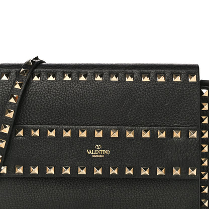 Valentino Garavani Pebbled Calfskin Rockstud Side Slip Crossbody Black 6 of 15