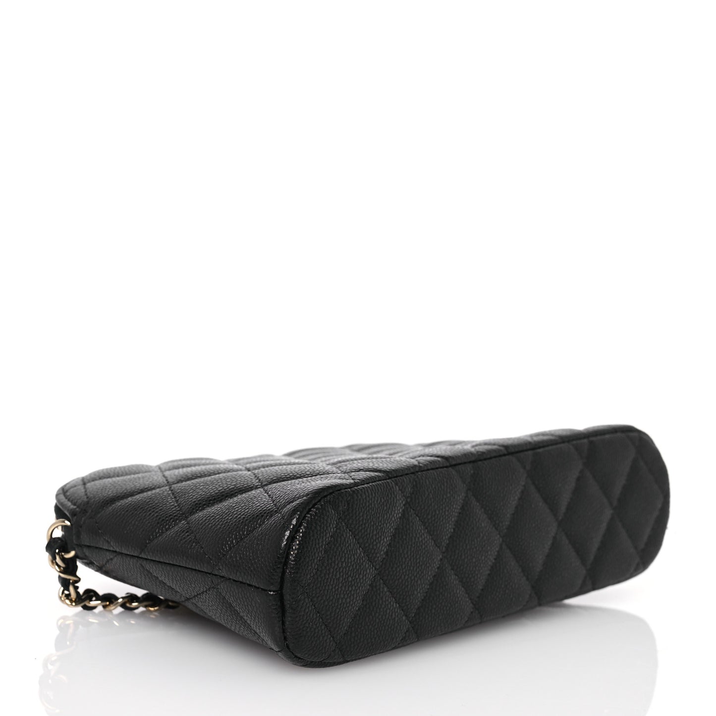 Caviar Quilted Classic Clutch With Chain Black