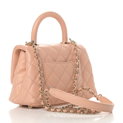 Chanel Caviar Quilted Extra Mini Coco Handle Flap Rose Clair 3 of 11