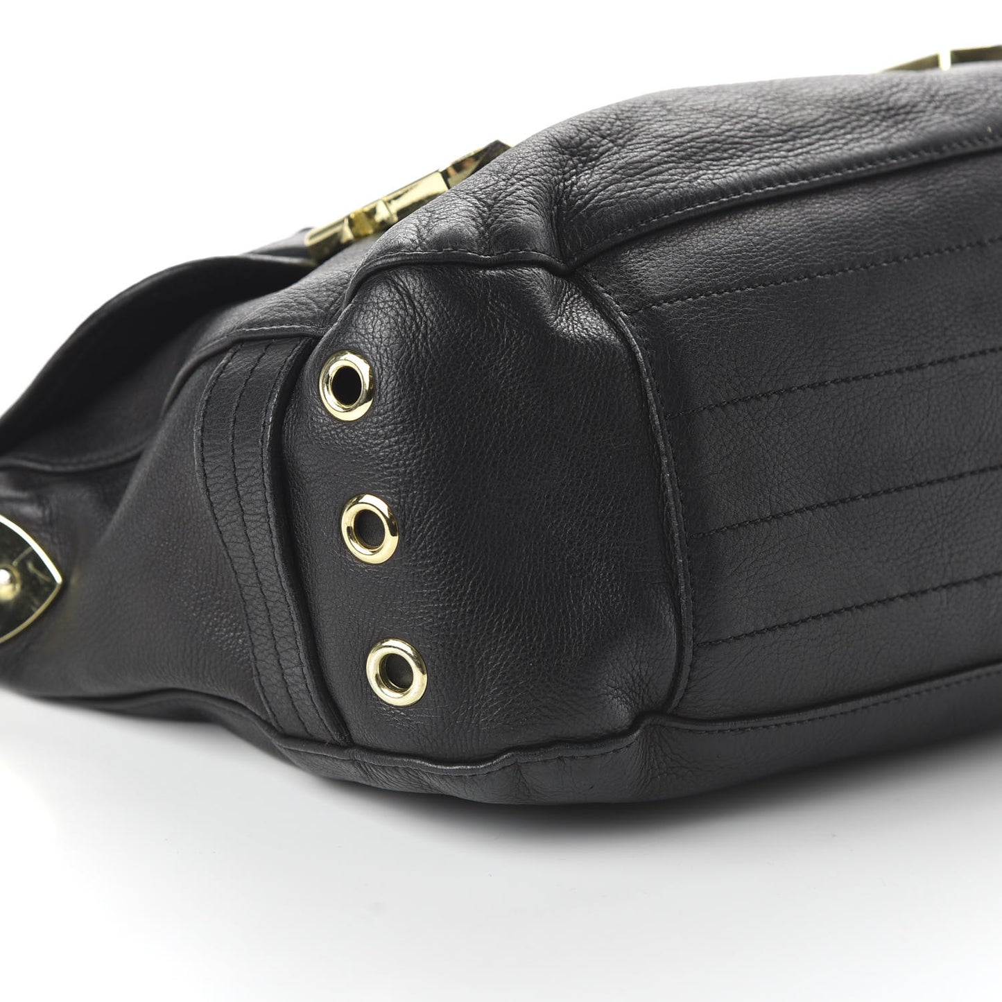 Soft Grain Calfskin Tillie Satchel Black