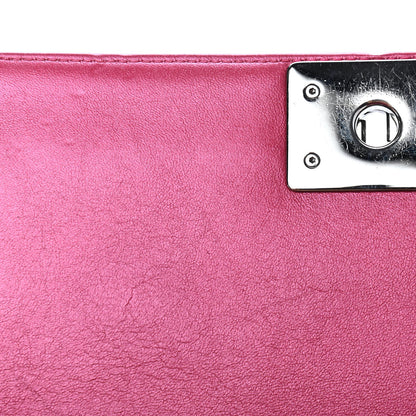 Chanel Metallic Patent Calfskin Quilted Medium Boy Flap Pink 18 of 19