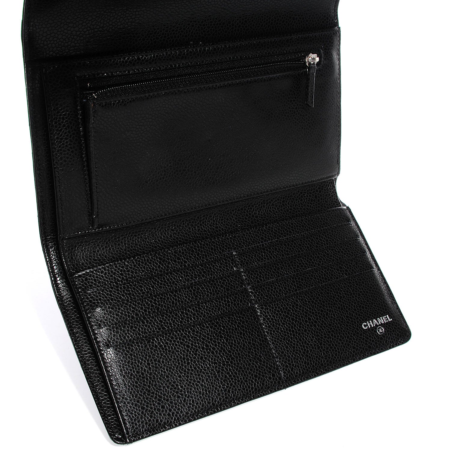 Chanel Caviar Quilted Long Flap Wallet Black 5 of 8