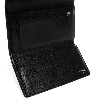 Chanel Caviar Quilted Long Flap Wallet Black 5 of 8