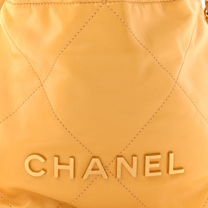 Chanel Shiny Calfskin Quilted Mini Chanel 22 Yellow 8 of 11