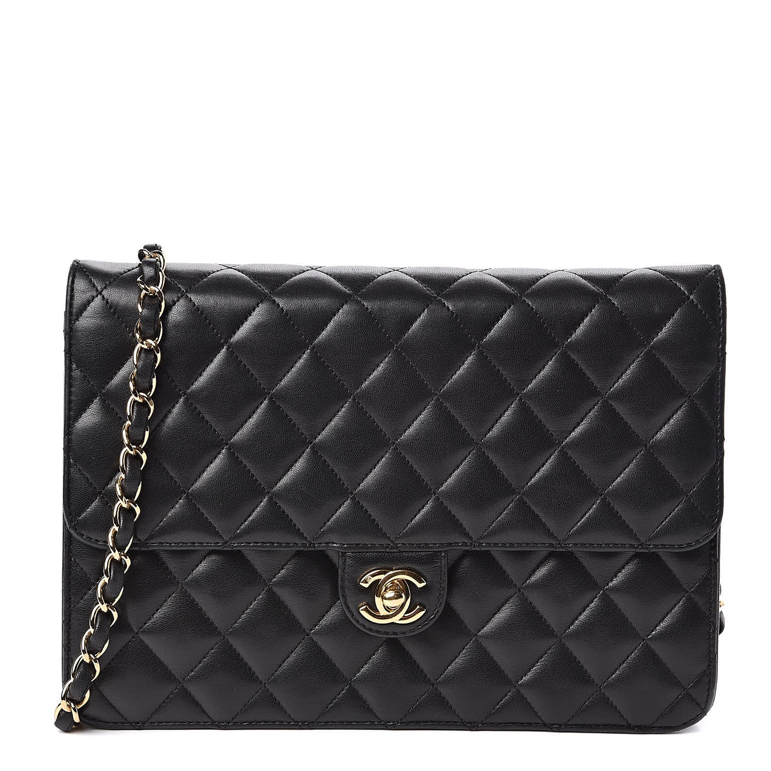 Chanel Lambskin Quilted Medium Single Flap Black 1 of 8