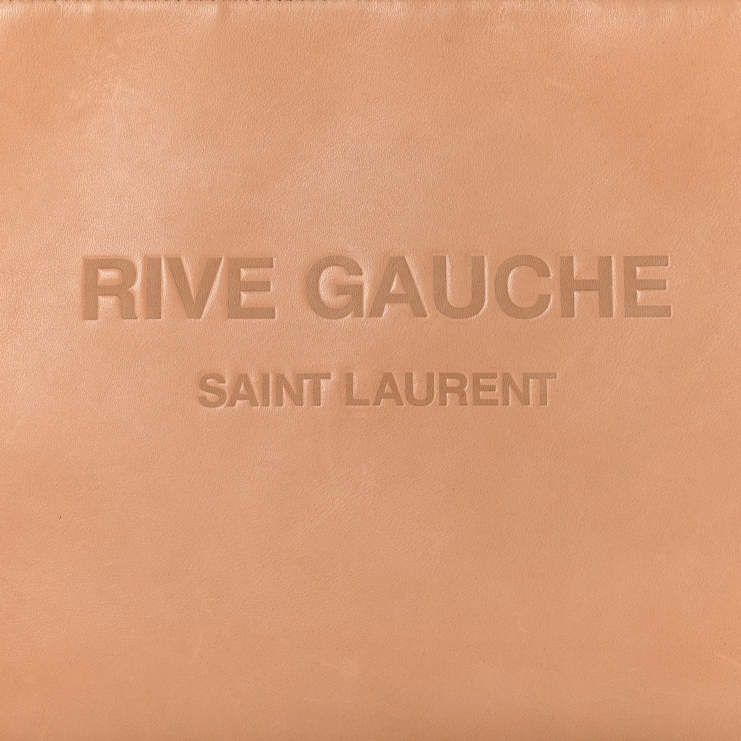 Calfskin Rive Gauche Zipped Pouch Vintage Brown Gold