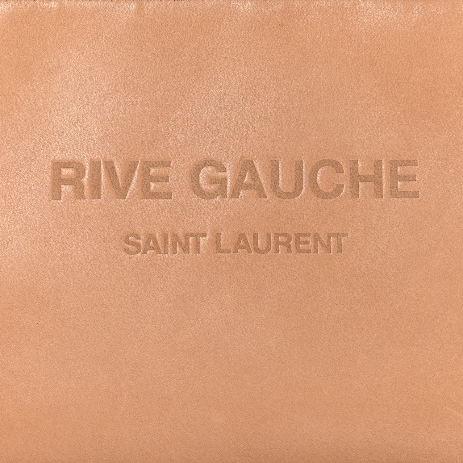 Saint Laurent Calfskin Rive Gauche Zipped Pouch Vintage Brown Gold 9 of 9
