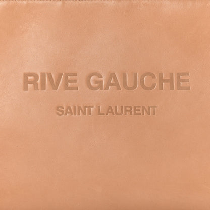 Saint Laurent Calfskin Rive Gauche Zipped Pouch Vintage Brown Gold 9 of 9