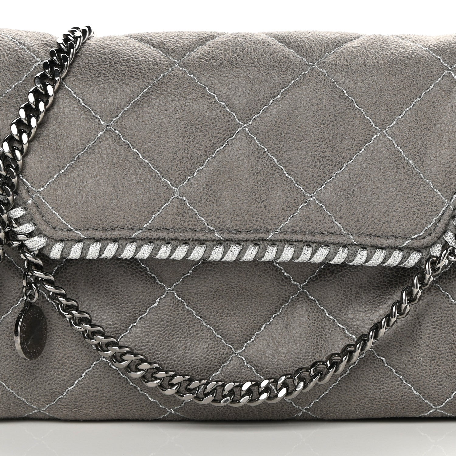 Stella McCartney Shaggy Deer Quilted Mini Falabella Grey 8 of 10