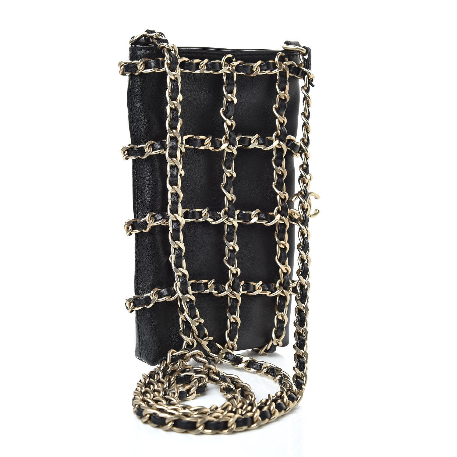 Chanel Lambskin Tech Me Out Clutch With Chain Black 3 of 12