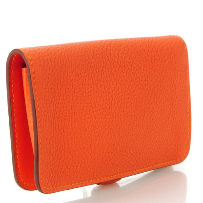Hermes Togo Dogon Card Case Key Holder Feu 3 of 7