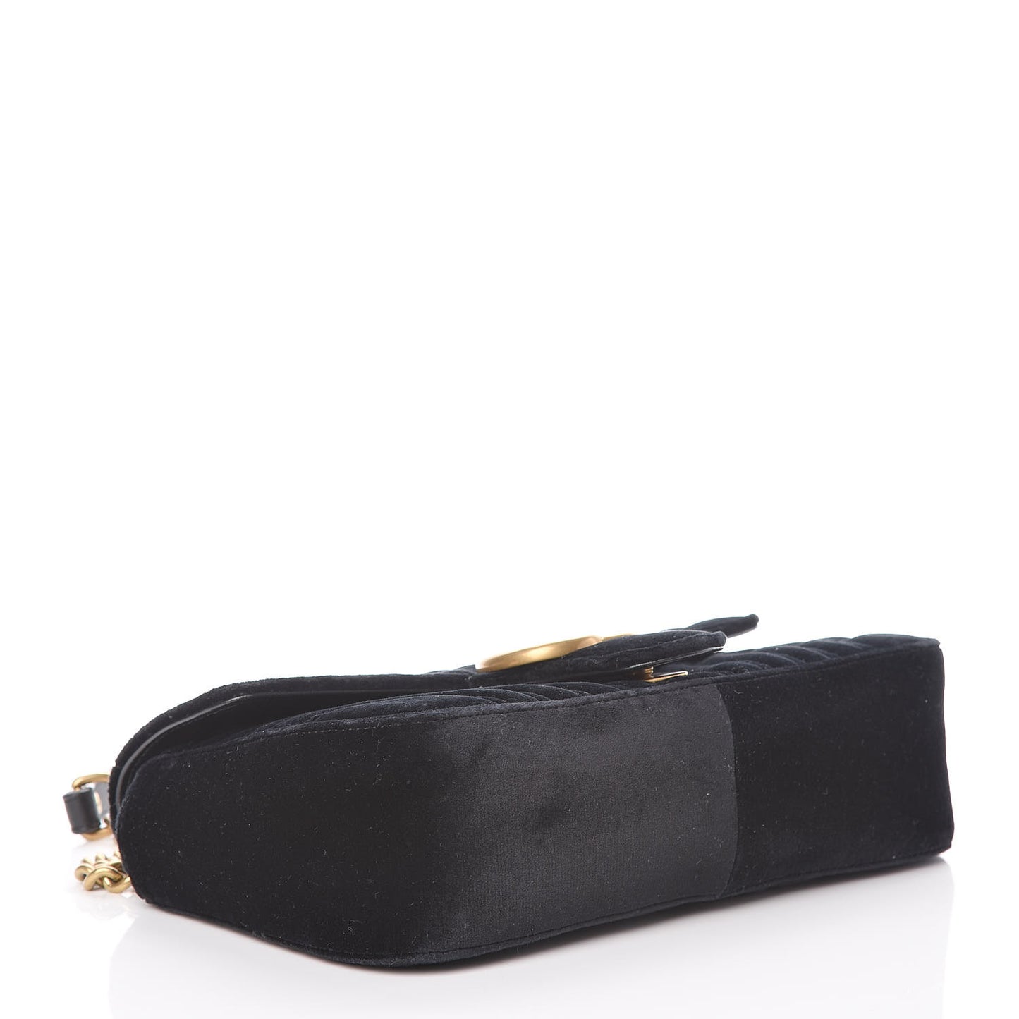 Velvet Matelasse Small GG Marmont Shoulder Bag Black