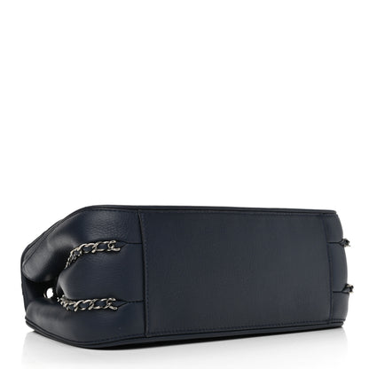 Chanel Calfskin Quilted Medium Frame in Chain Flap Navy 4 of 10