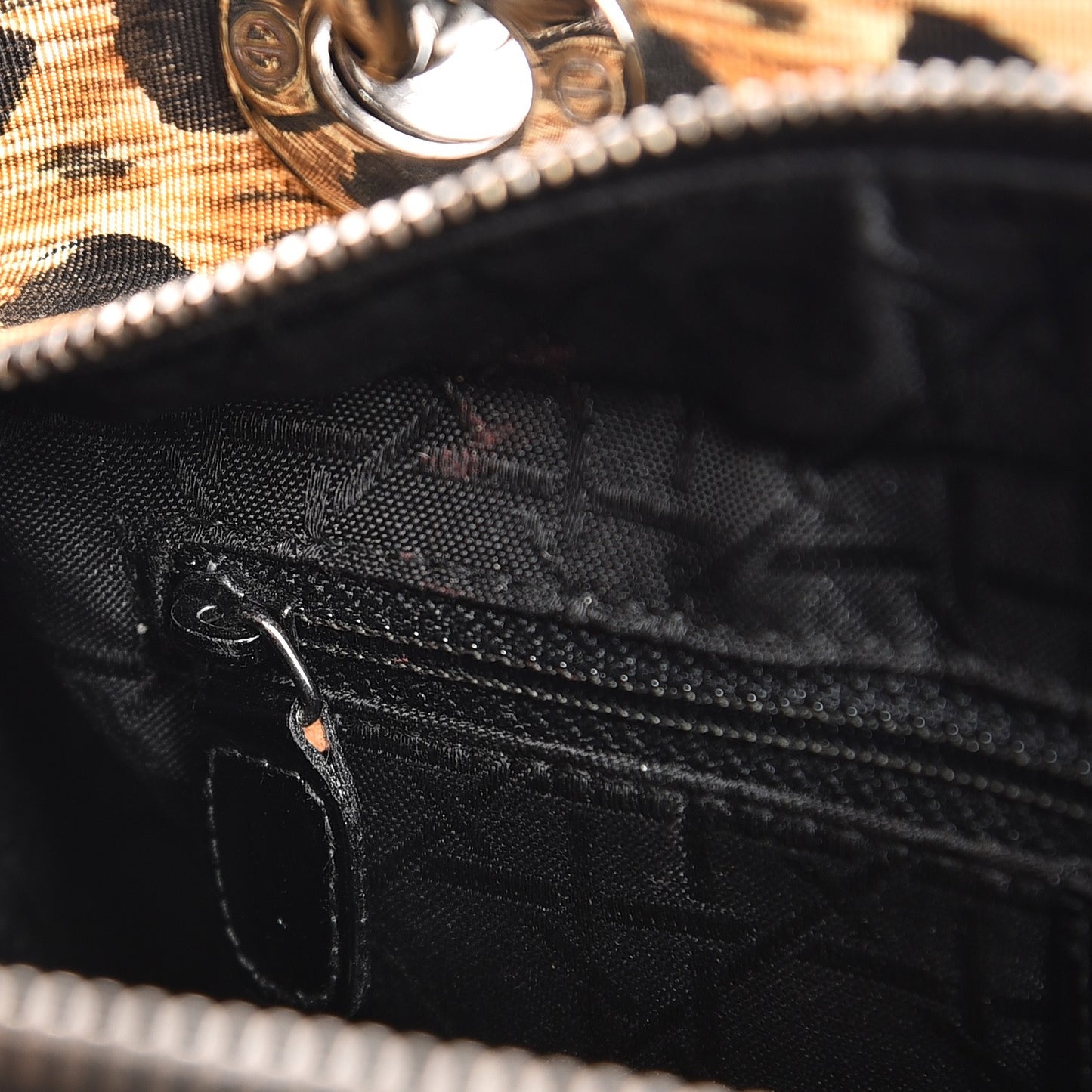 Canvas Leopard Print Medium Lady Dior