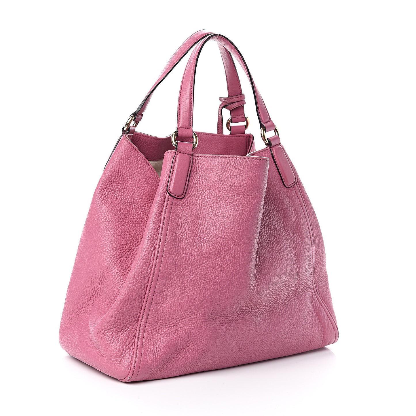 Pebbled Calfskin Medium Soho Shoulder Bag Fresia Rose