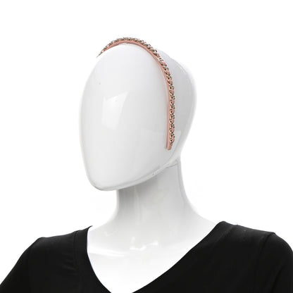 Chanel Metal Lambskin CC Turnlock Chain Headband Gold Pink 2 of 5