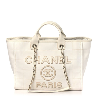 Chanel Cotton Medium Deauville Tote White 1 of 16