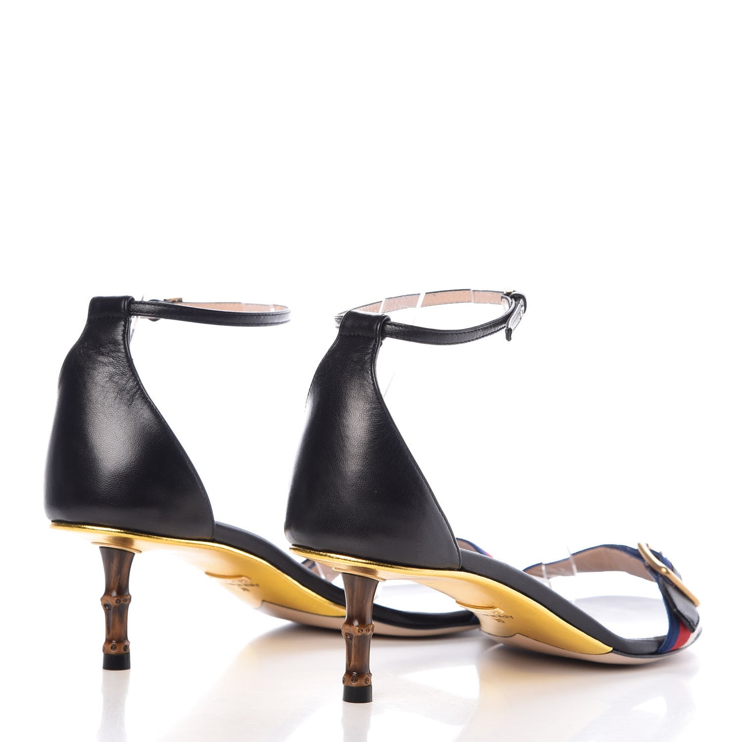 Malaga Kid Grosgrain Bamboo Low Heel Sandals 39 Black