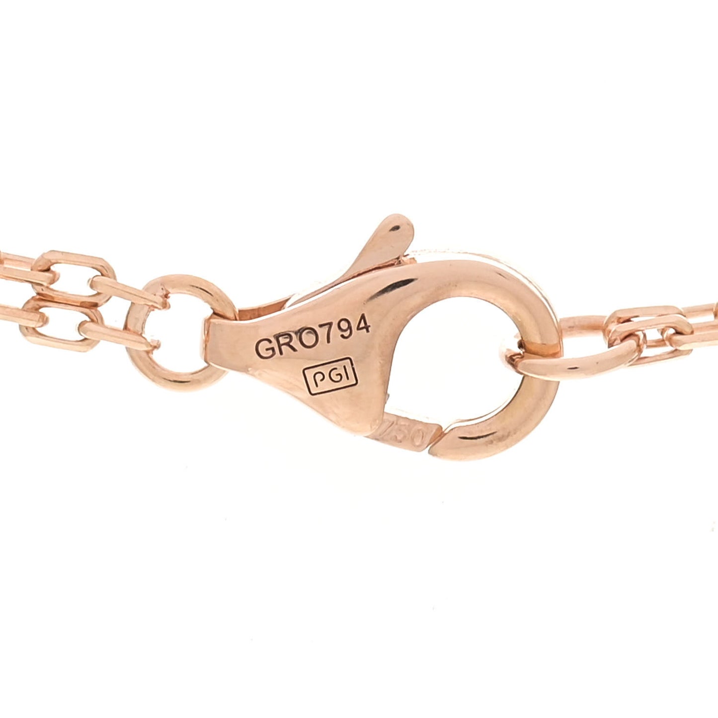 18K Pink Gold 2 Diamond LOVE Necklace