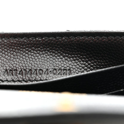 Saint Laurent Grain De Poudre Matelasse Chevron Small Monogram Envelope Wallet Black 7 of 7