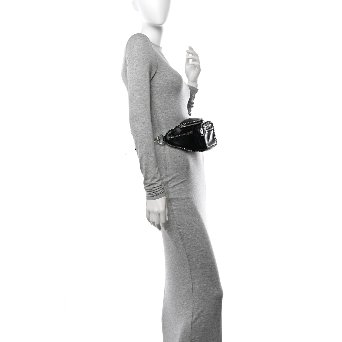 Lambskin Attica Studded Belt Bag Black