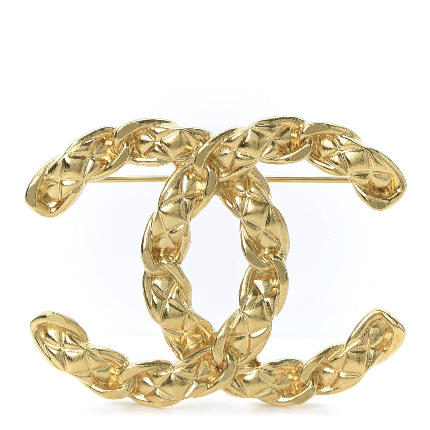 Chanel Quilted CC Brooch Gold 1 of 4