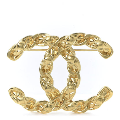 Chanel Quilted CC Brooch Gold 1 of 4